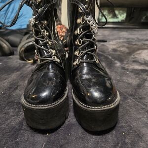 Black Platform Combat Boots